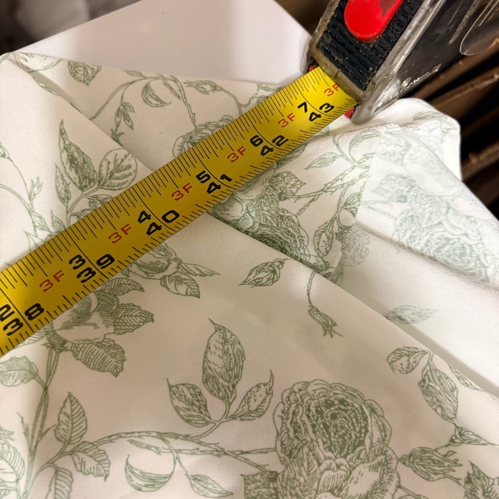 Ivory green floral ruffle trim midi dress with a floral print, smocked waist, - Picture 10 of 10